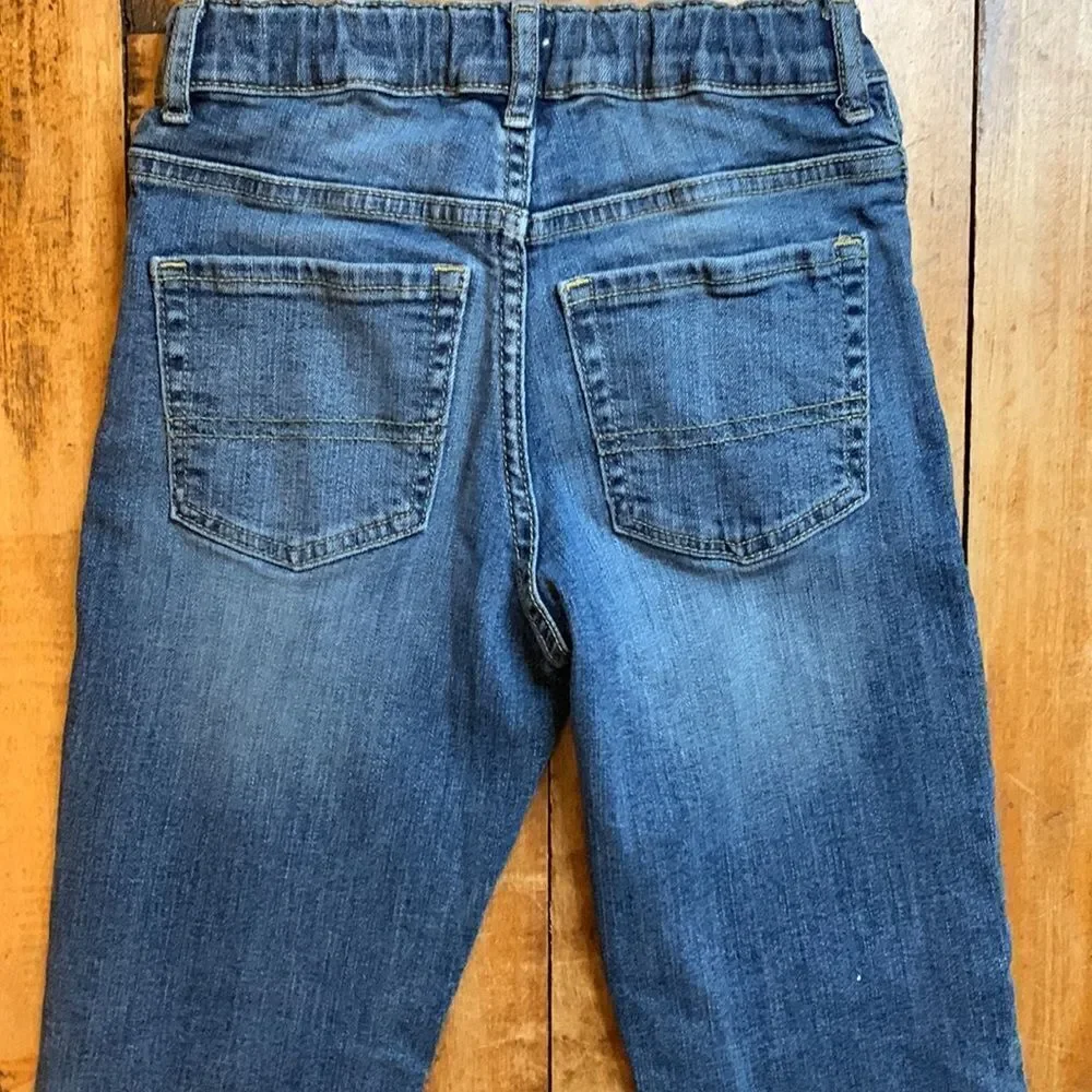 Childrens place jeans 8 girls straight leg stretch denim cotton adjustable waist